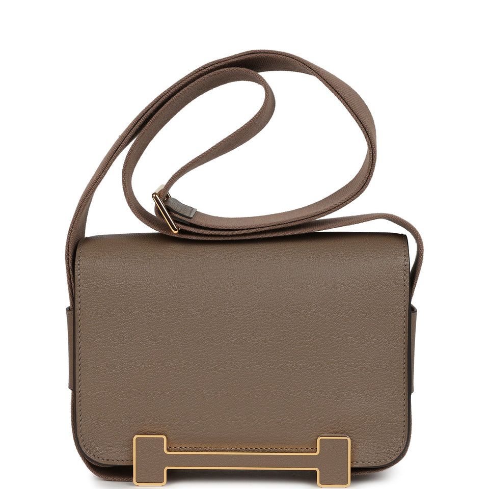Hermes Geta Etoupe Chevre Mysore Gold Hardware