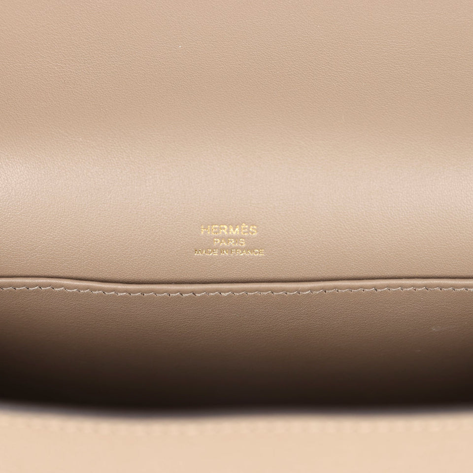 Hermes Geta Etoupe Chevre Mysore Gold Hardware