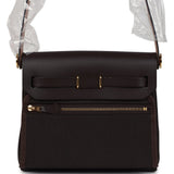 Hermes Herbag Zip 20 Mini Ebene Toile H Canvas and Vache Hunter Gold Hardware