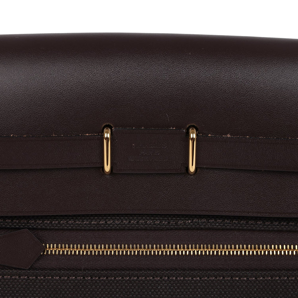 Hermes Herbag Zip 20 Mini Ebene Toile H Canvas and Vache Hunter Gold Hardware