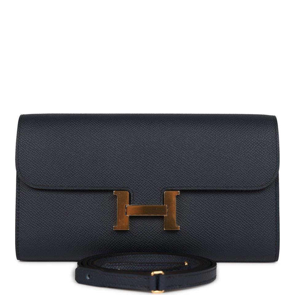 Hermes Constance To Go Wallet Bleu Indigo Epsom Gold Hardware