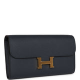 Hermes Constance To Go Wallet Bleu Indigo Epsom Gold Hardware