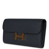 Hermes Constance To Go Wallet Bleu Indigo Epsom Gold Hardware