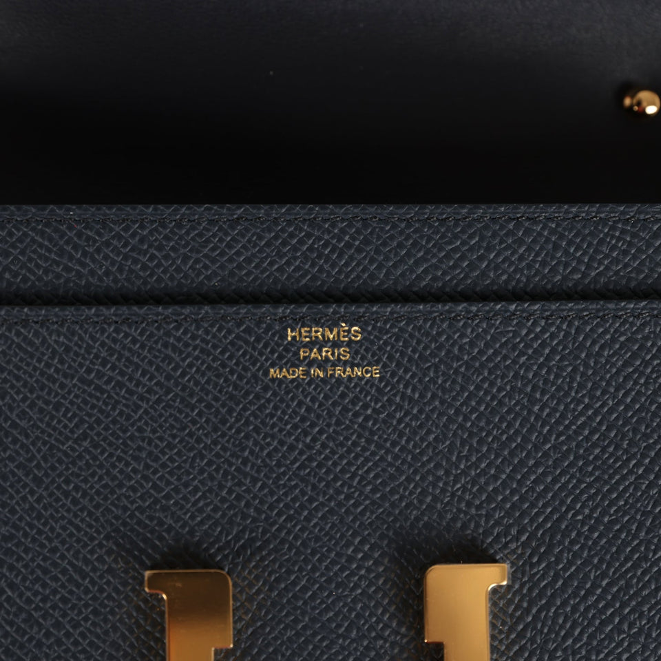 Hermes Constance To Go Wallet Bleu Indigo Epsom Gold Hardware