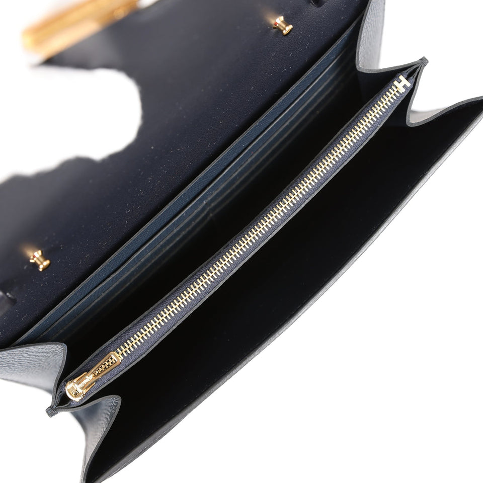 Hermes Constance To Go Wallet Bleu Indigo Epsom Gold Hardware