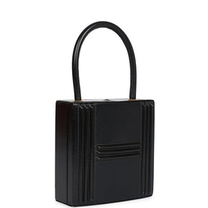 Hermes Mini Cadena Lock Bag Black Box Calf Gold Hardware