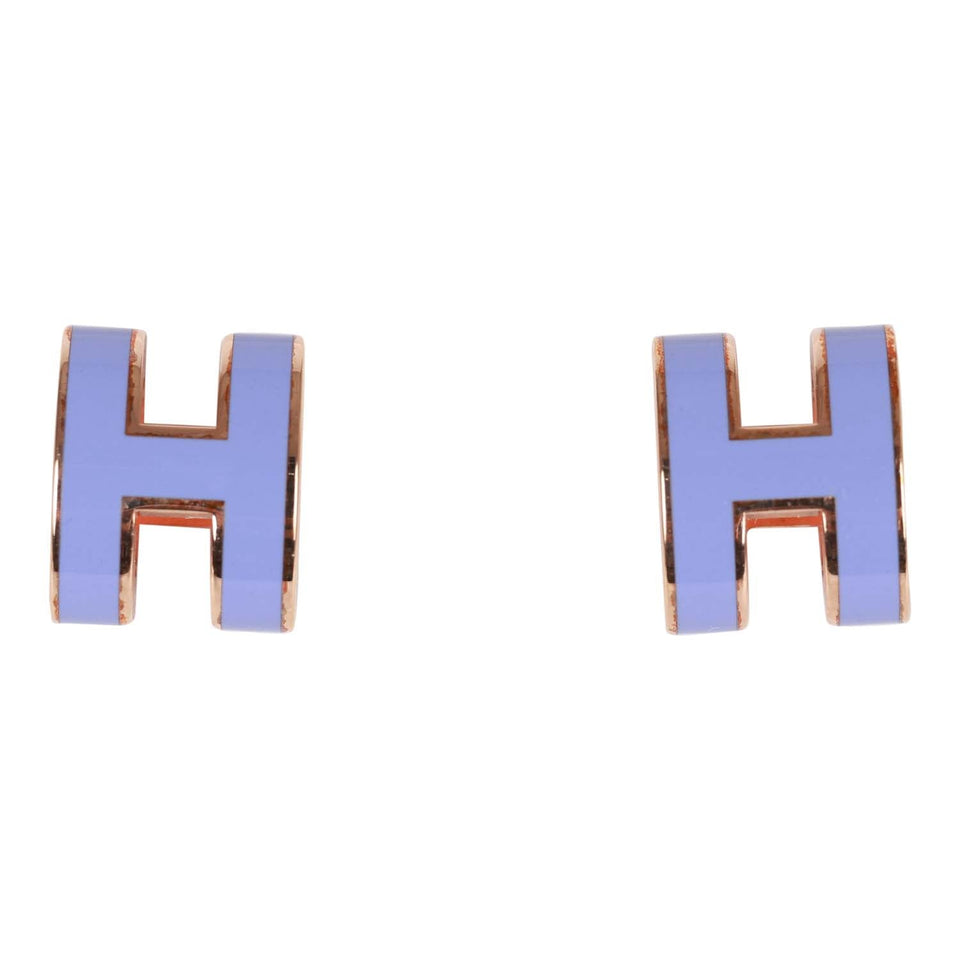 Hermes Lilac Enamel Mini Pop H Earrings