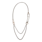 Hermes Silver and Rose Gold Chain D'ancre Punk Long Double Necklace