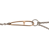 Hermes Silver and Rose Gold Chain D'ancre Punk Long Double Necklace