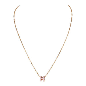 Hermes Rose Dragee Mini Pop H Pendant Necklace