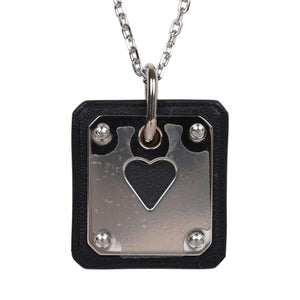 Hermes As De Coeur Pendant Black Swift Palladium Hardware