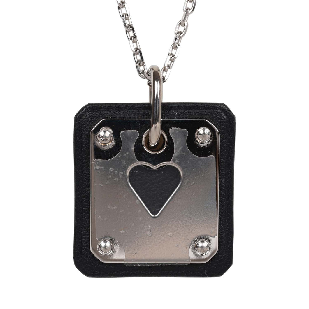 Hermes As De Coeur Pendant Black Swift Palladium Hardware