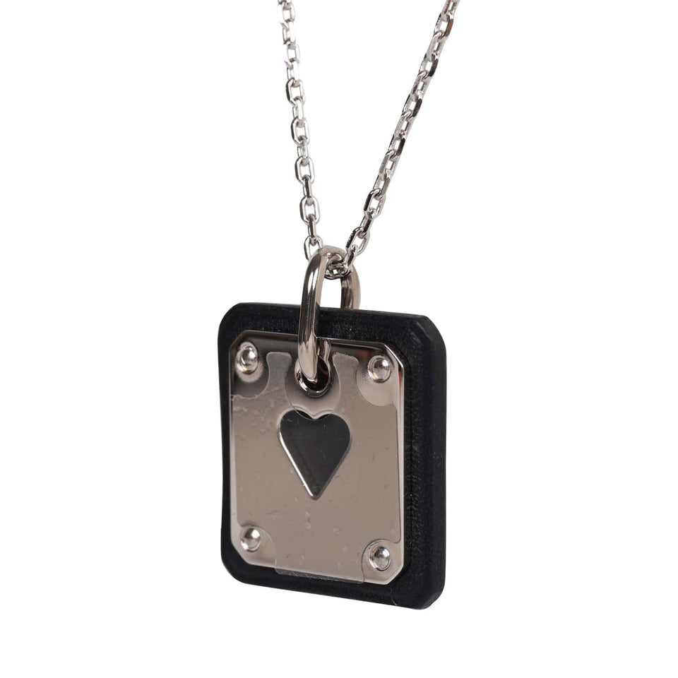 Hermes As De Coeur Pendant Black Swift Palladium Hardware