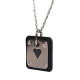 Hermes As De Coeur Pendant Black Swift Palladium Hardware