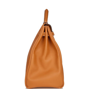 Hermes Kelly Relax Voyage 50 Toffee Togo Palladium Hardware