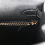 Hermes Kelly Sellier 28 Black Madame Gold Hardware