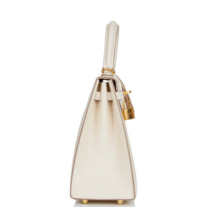 Hermes Kelly Sellier 25 Craie Epsom Gold Hardware
