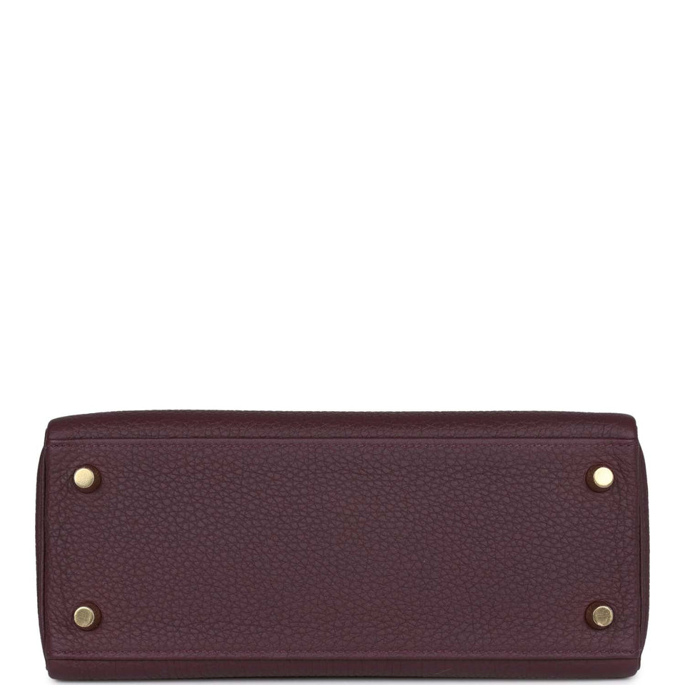 Hermes Kelly Retourne 25 Cassis Togo Gold Hardware