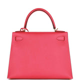 Hermes Kelly Sellier 28 Rose Extreme Epsom Gold Hardware