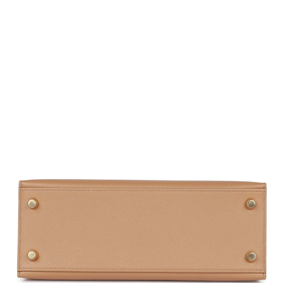 Hermes Kelly Sellier 25 Chai Epsom Gold Hardware