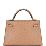 Hermes Kelly Sellier 20 Chai Ostrich Gold Hardware