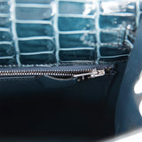 Hermes Kelly Sellier 25 Vert Rousseau Shiny Niloticus Crocodile Palladium Hardware