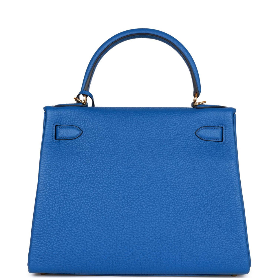 Hermes Kelly Retourne 28 Bleu France Togo Gold Hardware