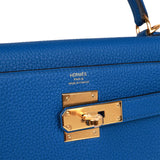 Hermes Kelly Retourne 28 Bleu France Togo Gold Hardware