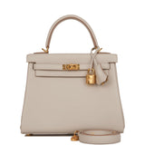 Hermes Kelly Retourne 25 Gris Perle Swift Gold Hardware