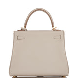 Hermes Kelly Retourne 25 Gris Perle Swift Gold Hardware