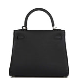Hermes Kelly Retourne 25 Black Togo Palladium Hardware
