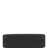 Hermes Kelly Sellier 20 Black Epsom Gold Hardware