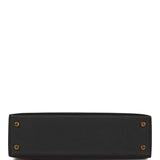 Hermes Kelly Sellier 20 Black Epsom Gold Hardware