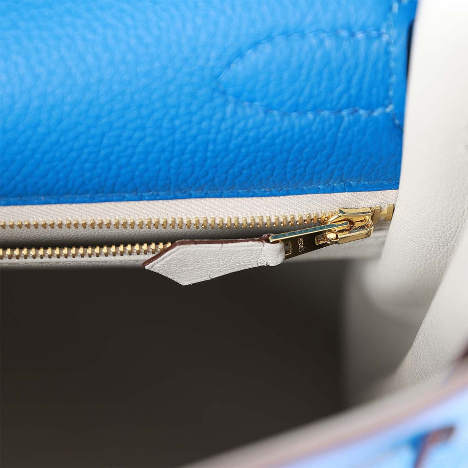 Hermes Special Order (HSS) Kelly Retourne 32 Bleu Royal Verso Togo Permabrass Hardware