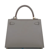 Hermes Kelly Sellier 25 Etain Epsom Gold Hardware