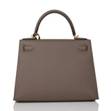 Hermes Kelly Sellier 28 Etain Epsom Gold Hardware