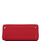 Hermes Kelly Retourne 25 Rouge Casaque Togo Gold Hardware