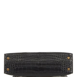 Hermes Kelly Sellier 20 Black Matte Alligator Gold Hardware