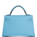 Hermes Kelly Sellier 20 Celeste Epsom Gold Hardware