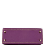 Hermes Special Order (HSS) Kelly Sellier 25 Anemone and Lime Chevre Brushed Gold Hardware