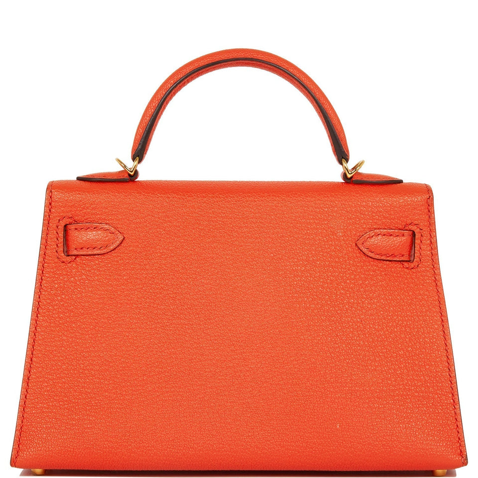 Hermes Kelly Sellier 20 Feu Chevre Gold Hardware