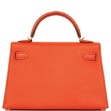 Hermes Kelly Sellier 20 Feu Chevre Gold Hardware