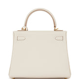 Hermes Kelly Retourne 25 Craie Togo Gold Hardware