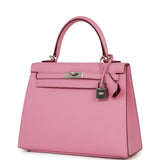 Hermes Kelly Sellier 25 Pink Verso Madame Palladium Hardware