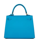 Hermes Kelly Sellier 25 Bleu Frida Epsom Gold Hardware