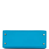 Hermes Kelly Sellier 25 Bleu Frida Epsom Gold Hardware