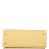 Hermes Kelly Sellier 25 Jaune Poussin Epsom Gold Hardware