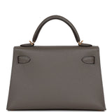 Hermes Kelly Sellier 20 Gris Meyer Epsom Gold Hardware