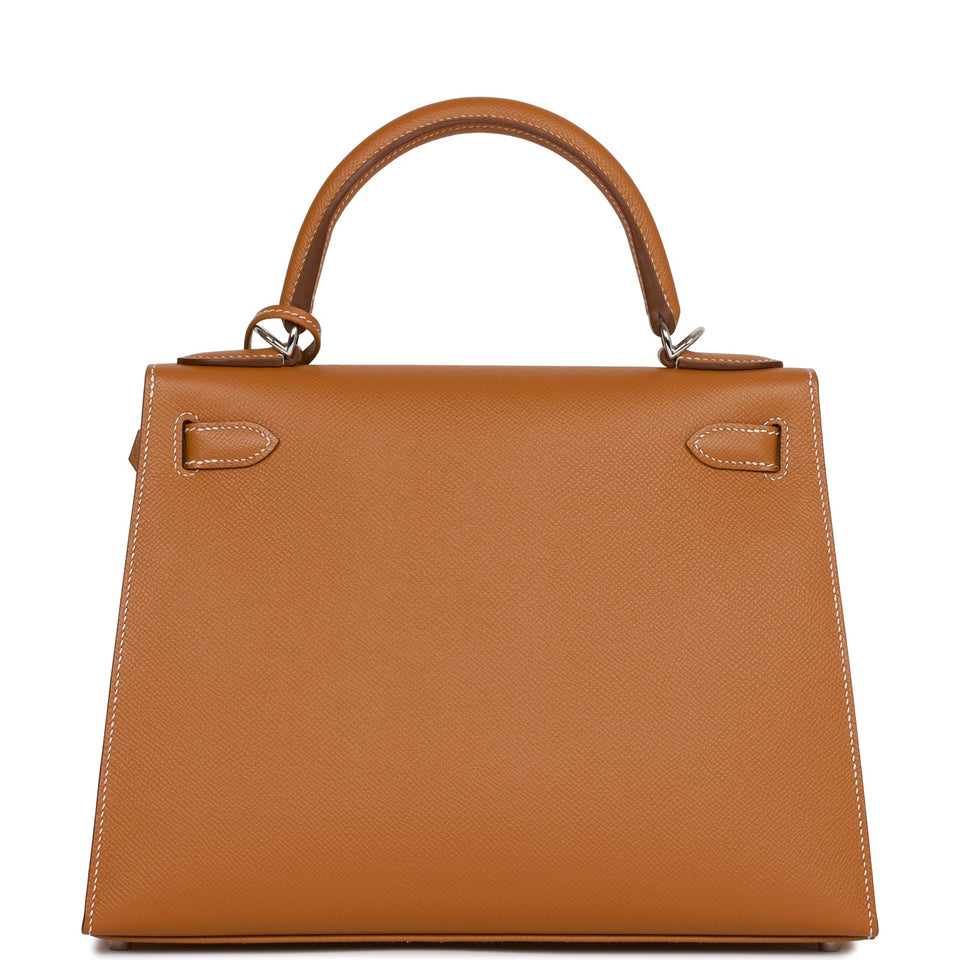Hermes Kelly Sellier 28 Gold Epsom Palladium Hardware