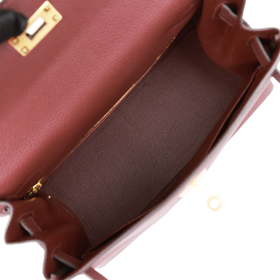 Hermes Kelly Retourne 28 Bordeaux Togo Gold Hardware